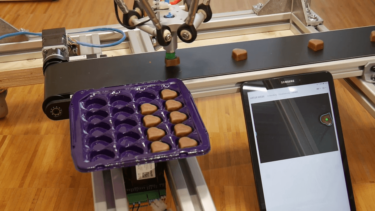 Automated chocolate sorting with Delta robot